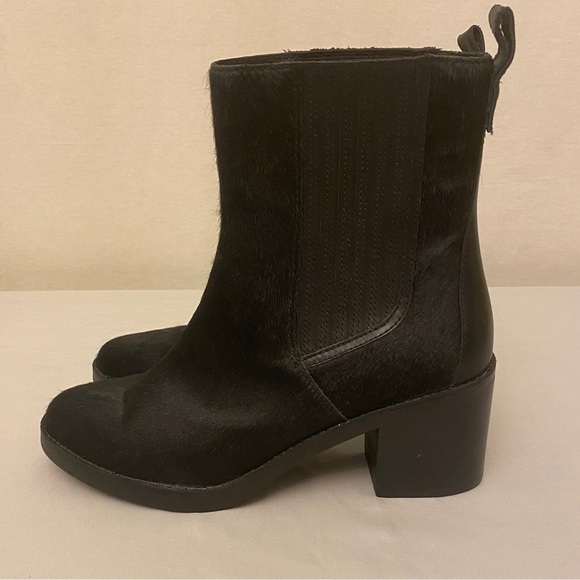 Ugg Camden Cow Hair Exotic Chelsea Ankle Boots Booties Block Heel Black Size 10 - Picture 12 of 14